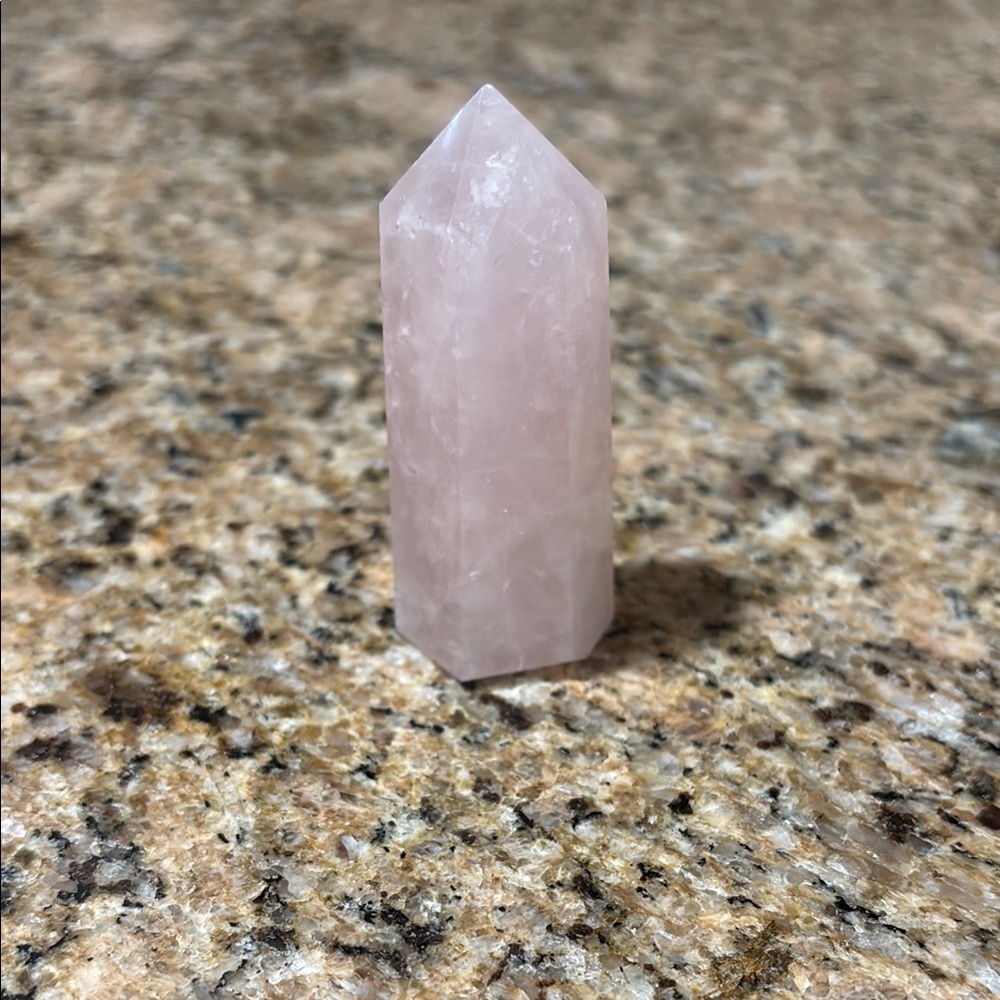 Elegant Rose Quartz Crystal Tower